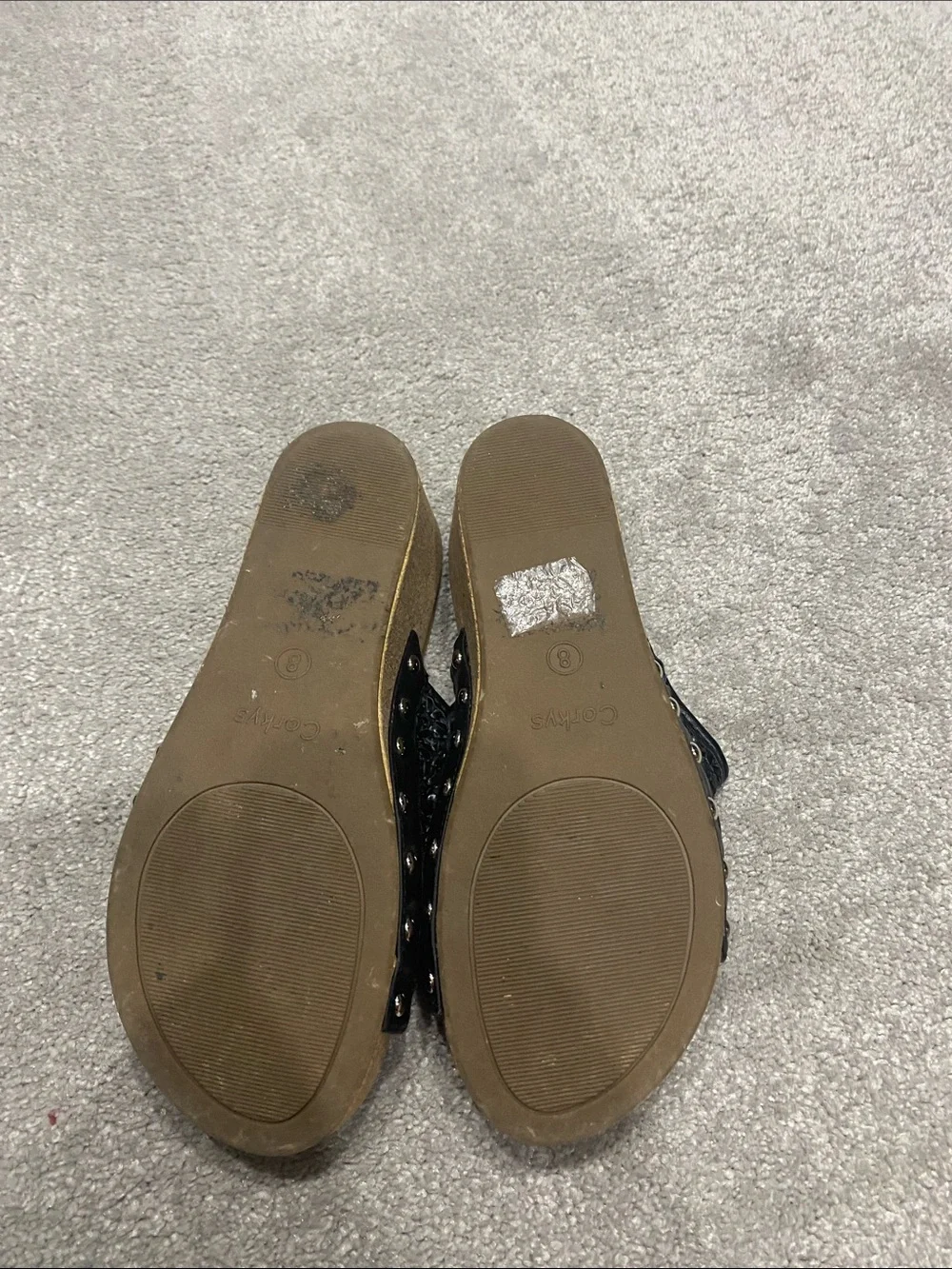 Corkys Black Woven Slide Mules